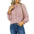 thumbnail image 3 of FASHIONWT Women Plus Size Solid Butterfly Ruffled Balloon Sleeve Shirt Top, 3 of 6