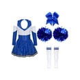thumbnail image 2 of Linjinx Girls Kids Cheer Leader Outfit Fancy Party Dress Carnival Performance A Blue 14, 2 of 5