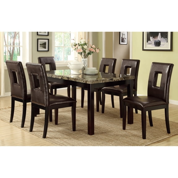 Newboti Furniture Dining Table Faux Marble Top Birch Veneer Dining Room Furniture 1pc Table BN.3118