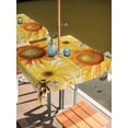 thumbnail image 2 of Square Outdoor Tablecloth with Umbrella Hole Sunflower Outside Table Cloth Waterproof Patio Table Cover Yellow Floral Elegant Pastoral Flowers Rustic Zipper Tablecloths for Picnic Camping 60x60 Inch, 2 of 8