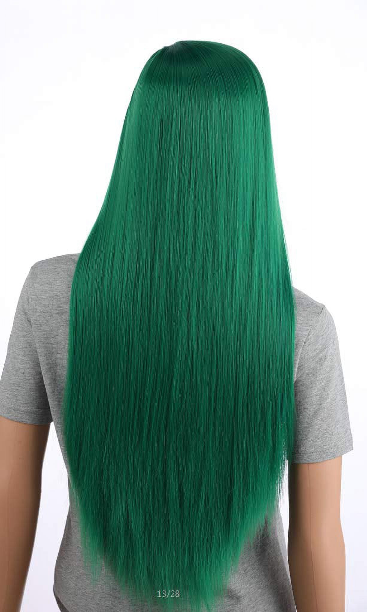 Onedor 31 Inches Green Straight Long Synthetic Hair Women Full Head Cosplay Wig with Wig Cap