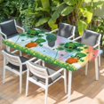 thumbnail image 2 of St. Patrick's Day Table Cloths for 4 Foot Rectangle Tables, Lucky Gnomes Shamrock Leaves Flower Rainbow Patio Waterproof Elastic Fitted Tablecloths, Washable Rectangular Table Cover for Camping, 2 of 8
