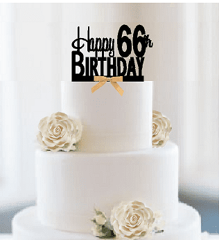 Cake Topper 66th Birthday Party Anniversary NEW Large Rhinestone  NUMBER 66 