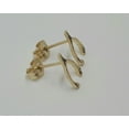 thumbnail image 4 of 14k Solid Yellow Gold Wishbone Good Luck Stud Earrings Push Back 9MM, 4 of 9