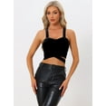 thumbnail image 4 of DARING DIVA Women's Spaghetti Strap Tie Back Sleeveless Crop Tank Top L Black, 4 of 6