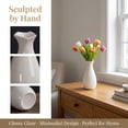thumbnail image 2 of REGALWOVEN Small Ceramic Bud Modern Cylinder Vase, Matte Ribbed Decorative Flower Vase for Desktop & Bathroom, Home Decor White 2.4"L x 2.4"W x 5.1"H, 2 of 5
