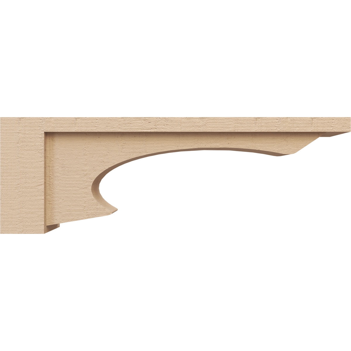 4"W x 24"D x 8"H Thin Emerson Rough Cedar Woodgrain TimberThane Corbel, Primed Tan