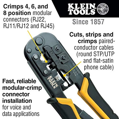 Ratcheting Crimper Modular Crimper Cutter Stripper for RJ45