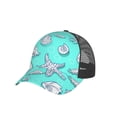 thumbnail image 7 of Disketp Seashell And Starfish Print Trucker Hat Men Women - Mesh Baseball SnapBack Cap, 7 of 7