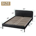 thumbnail image 5 of LXingStore Metal and Wood Upholstered Platform Bed Queen Size Bed Frame/Panel Bed with Headboard No Box Spring Needed EASY INSTALLATION - 83x 63x 33 inch (Without Mattress), 5 of 8