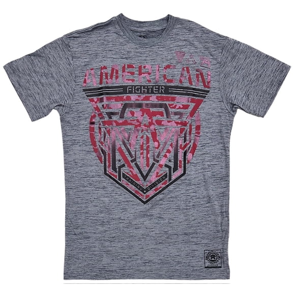 American Fighter Men's T-Shirt Dip Die Puff Print Robertson Tee in Grey (Small, Grey)