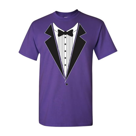 Tuxedo Bow Tie Adult DT T-Shirt Tee (Best Shirt For Bow Tie)