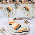 thumbnail image 2 of Orange Blue Stripe Cloth Napkins, Minimalist Farmhouse Stripes Washable and Reusable Dinner Napkins Set of 4, Table Napkin for Kitchen Party Birthday Wedding Hotel Housewarming 20"x20", 2 of 8