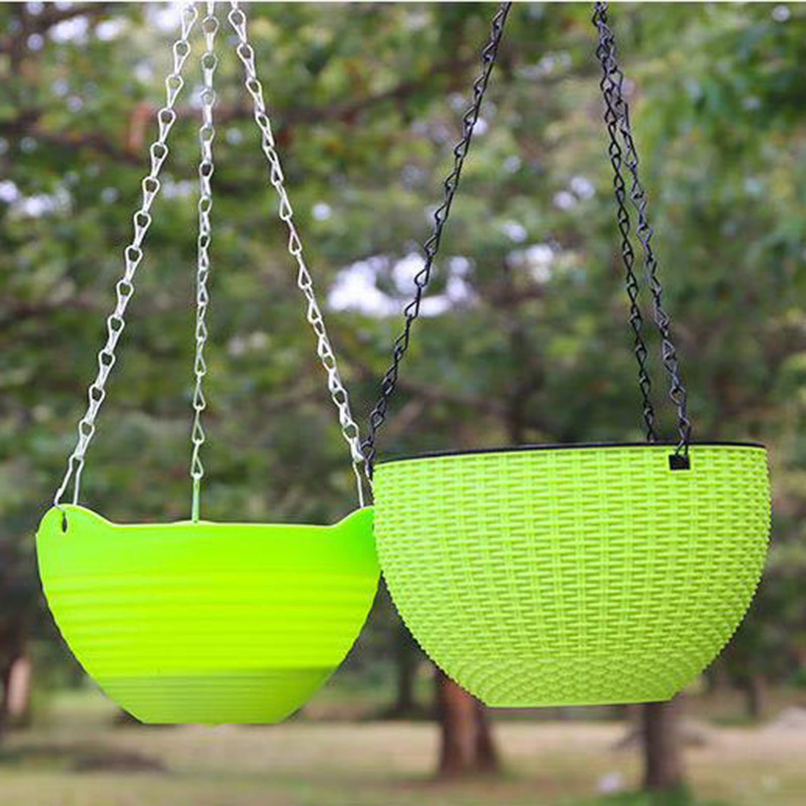 Hanging Baskets Flower Pots Artificial Rattan Plant Basket Hanging Planter with 3 Chains Hanging