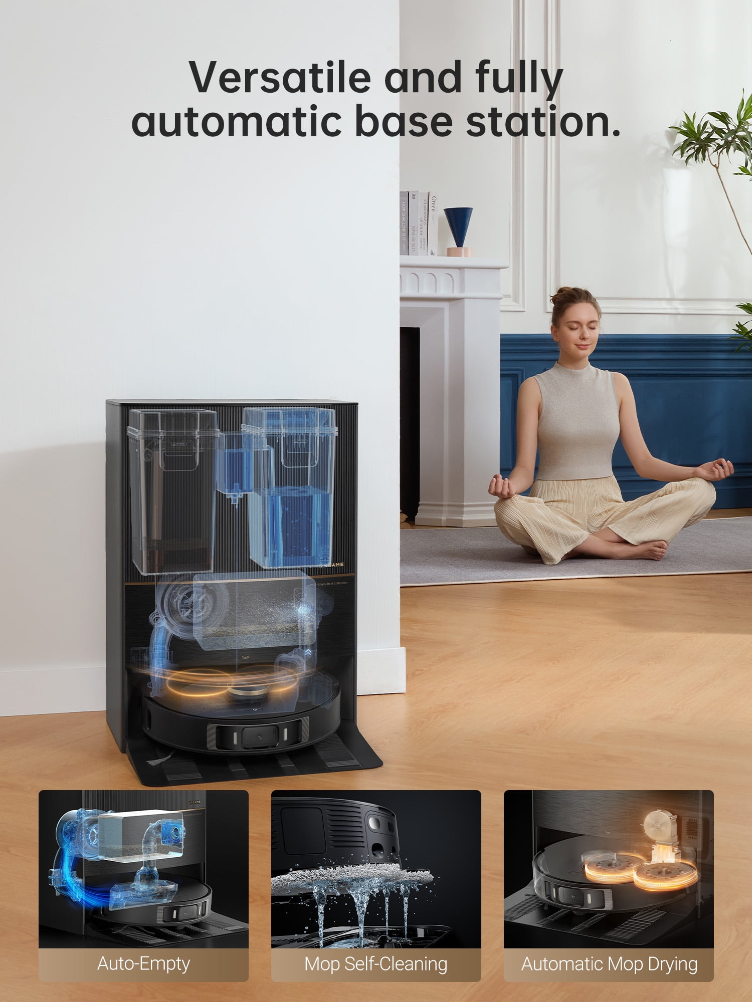 Dreame L30 Ultra Robot Vacuum, 7300Pa Suction, 136°F Hot Water Self-Cleaning, Mop Raising