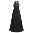 thumbnail image 4 of Manyakai Kids Lace Chiffon Flower Girl Dress Halter Sleeveless Bridesmaid Wedding Pageant Ball Gown Black 10, 4 of 7