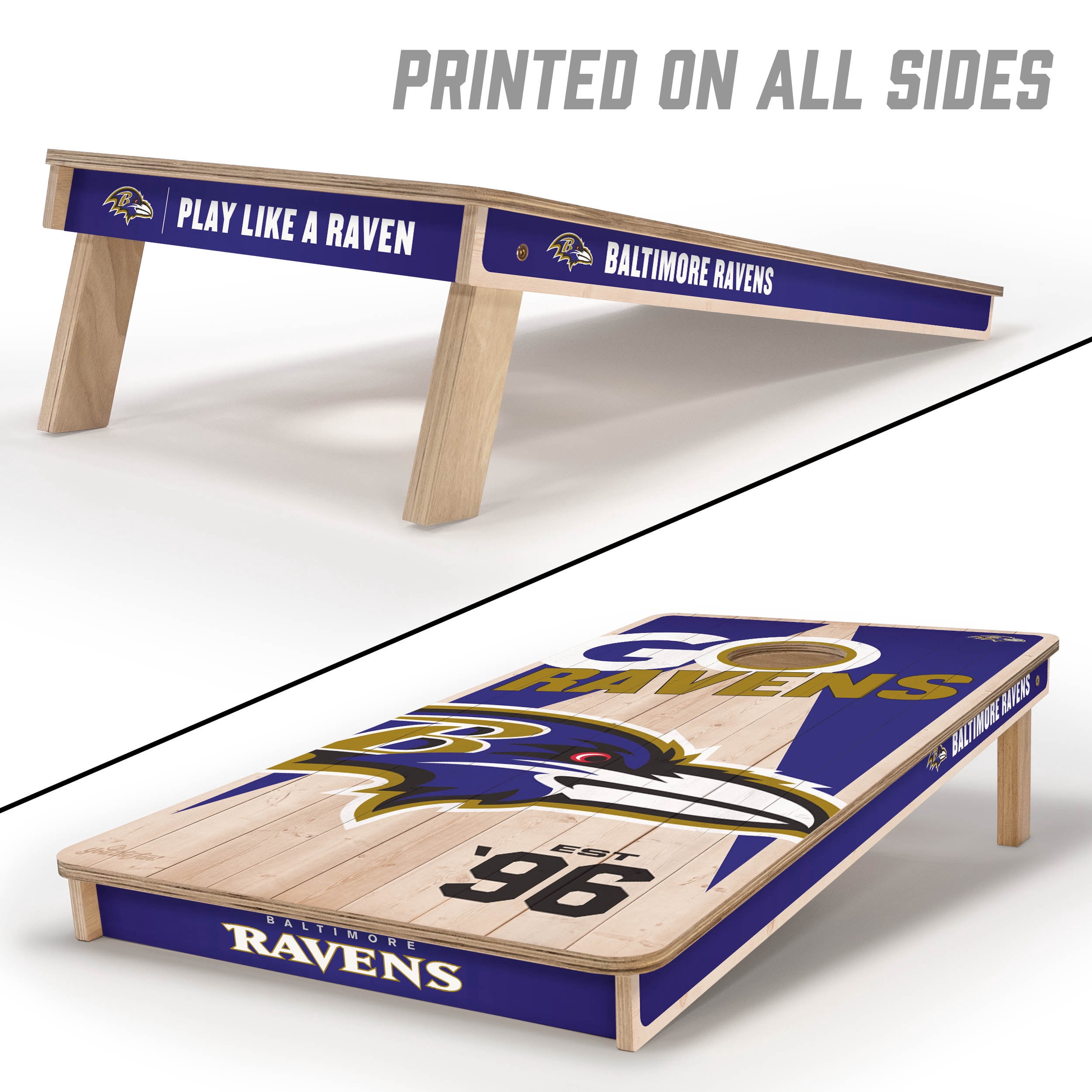 YouTheFan NFL Baltimore Ravens 2' x 4' Cornhole Game No Bags