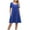 Blue, variant on Timegard Dresses for Women Summer Scoop Neck Short Sleeve Pleated Loose Comfy Casual Dresses Pocket