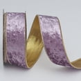 thumbnail image 1 of Nvzi Cinta para fiestas navideñas de 4 cm x 10 yardas, 1 rollo de cinta de poliéster y terciopelo, ideal para decoración navideña y envoltorio de regalos. Color morado oscuro con base dorada., 1 of 5