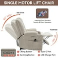thumbnail image 2 of Power Lift Recliner Chair with Massage and Heat for Elderly, Segmart Overstuffed Wide Recliners, Heavy Duty Motion Mechanism with USB and Type C Ports, 2 Steel Cup Holders, Beige, 2 of 8