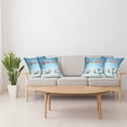 thumbnail image 4 of Ambesonne Christmas Throw Pillow Cover 4 Pack, Santa Plane Snowman, 20", Blue Orange, 4 of 7