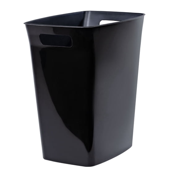 Hefty 6 Gallon Office Handled Wastebasket, Black, Set of 6