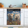 thumbnail image 5 of Ryvnso Elephants Floral Dishwasher Magnetic Refrigerator Magnet Cover Kitchen Home Decorative 23"x26", 5 of 6