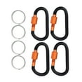 thumbnail image 6 of 4Pcs D-Rings Locking Carabiner Keychain Clip with Key Rings Spring Snap Hook for Outdoor, Camping, Hiking, Fishing, 6 of 10