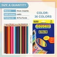 thumbnail image 2 of Uxcell 36 Colors Coloring Pencils Set, Soft Core Colored Pencils Hexagonal Shape Coloring Drawing Pencil, 2 of 5
