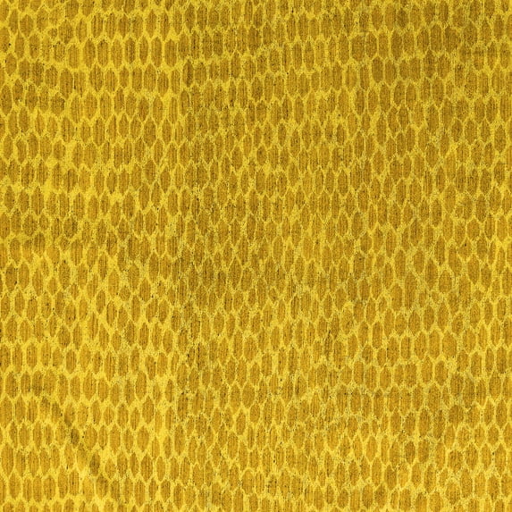 Ahgly Company Machine Washable Indoor Square Abstract Yellow Modern Area Rugs, 7' Square
