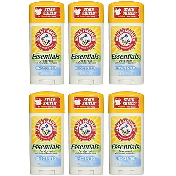 (Pack of 6) Arm And Hammer Essentials Natural Deodorant, Unscented, 2.5 oz