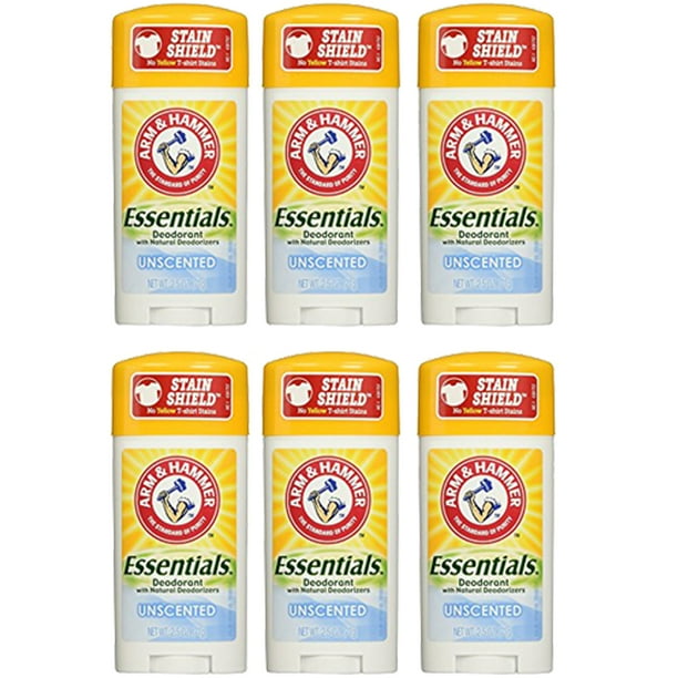 (Pack of 6) Arm And Hammer Essentials Natural Deodorant, Unscented, 2.5