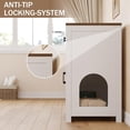 thumbnail image 3 of Modern  Litter Box Enclosure with Storage Drawers - Hidden Wooden Furniture for Indoor Cats, White, 3 of 6