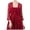 EliteGoogv#Wine, variant on EliteGoogv Women Sheer Lace Bolero Jacket 3/4 Flare Sleeve Scalloped Edge Open Front Cardigan Bridal Wedding Cover Up For Evening Dress Formal Occasion Daily Wear,Pink,One Size