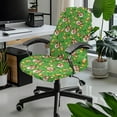 thumbnail image 2 of SCRAWLGOD St. Patrick's Day All-in-One Office Chair Covers Breathable Dustproof Computer Desk Chair Seat Covers Removable Rotating Chair Cover, Corgi Four Leaf Clover Beer Golden Coin Green, L, 2 of 7