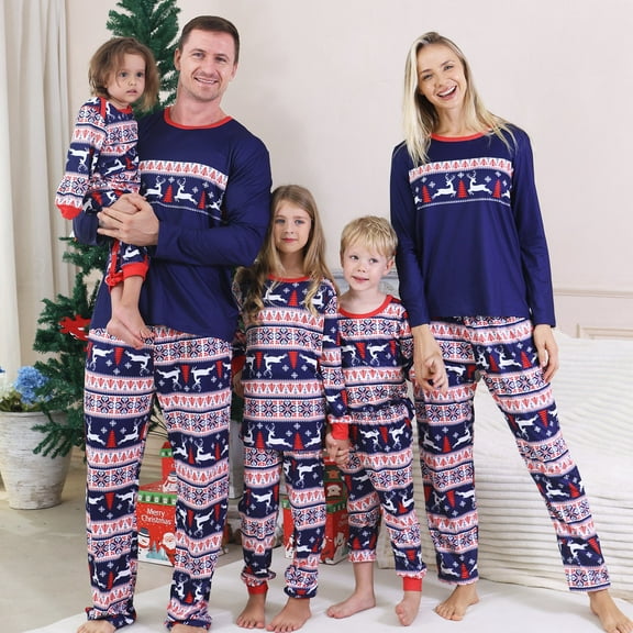 Christmas Family Pjs Matching Sets, Xmas pijamas de navidad para familia 2025, Xmas Elk Printed Home Outfit LongSleeve, Xmas Xmas Pjs for Couples, Women, Men