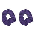 thumbnail image 2 of Motique Accessories Set of 2 Solid Hair Scrunchies for Adult Women and Girls (Purple) Pony Scrunchy, 2 of 6