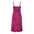 thumbnail image 7 of Ashirexll Womens Summer Dresses, Flowy Dresses for Women, Fashionable Solid Color Elegant Velvet Spaghetti Strap Slip Dress, 7 of 7