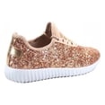 thumbnail image 2 of Forever Link Women's Fashion Flat Glitter Light weight Lace Up Rubber Running Athletic Shoes, 2 of 2