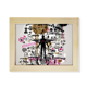 thumbnail image 1 of Graffiti Street flor patrón humano Escritorio de madera Arte Pintura 6x8 pulgadas marco de foto foto, 1 of 4