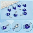 thumbnail image 2 of 12Pcs Evil Eye Lampwork Pendants Blue Heart Shape Evil Eye Charms with Alloy Lobster Clasp Lucky Eye Clip on Pendant for Hanging Ornament DIY Jewelry Earring Necklace Craft Making, 2 of 6