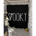 thumbnail image 5 of SPOOKY Halloween White Letter Black Texture Shower Curtain Set ，Waterproof Fabric Shower Curtains Shower Curtains for Bathroom,Bathroom Decor 54x"78", 5 of 6