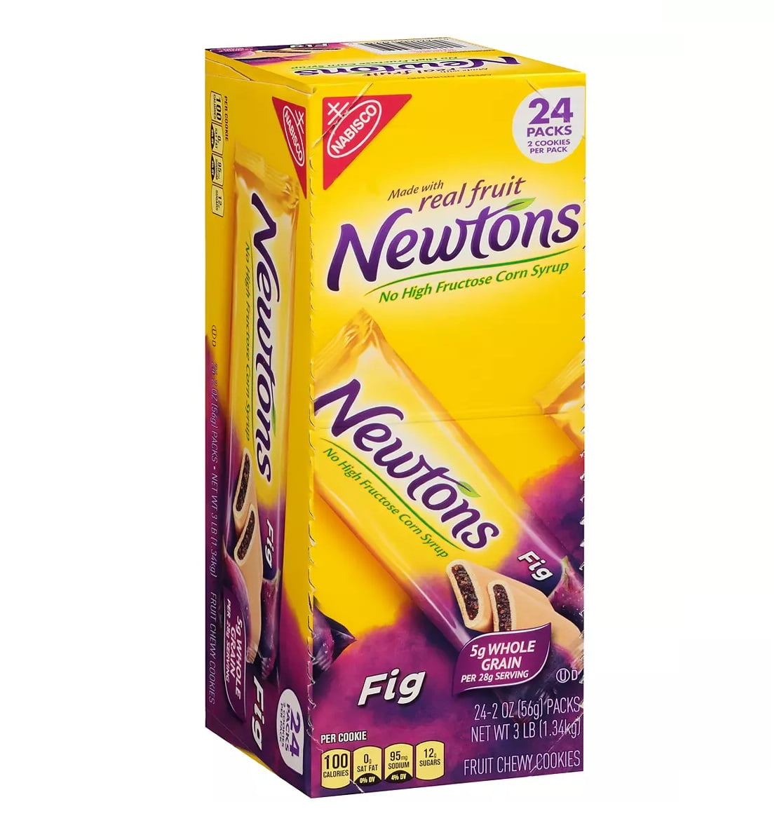 Nabisco Newtons Fig Chewy Cookies, 2 oz, 24 Count