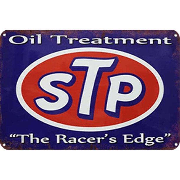 Placa Metal Vintage STP Aceite Pintura Hierro Rectangular Pared 30x20cm