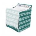 thumbnail image 3 of Nautical Washer Cover, Cartoon Design Swirling Ocean Waves Flow in Pastel Colors Print, Dust and Dirt Free Decorative Print, 29" x 28" x 40", Teal and Pale Seafoam, by Ambesonne, 3 of 3