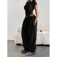 thumbnail image 4 of Wide Leg Sweatpants Women Sweat Pants Spring Autumn Clothes Teen Girl Baggy Sweatpant with Pockets Black S, 4 of 7