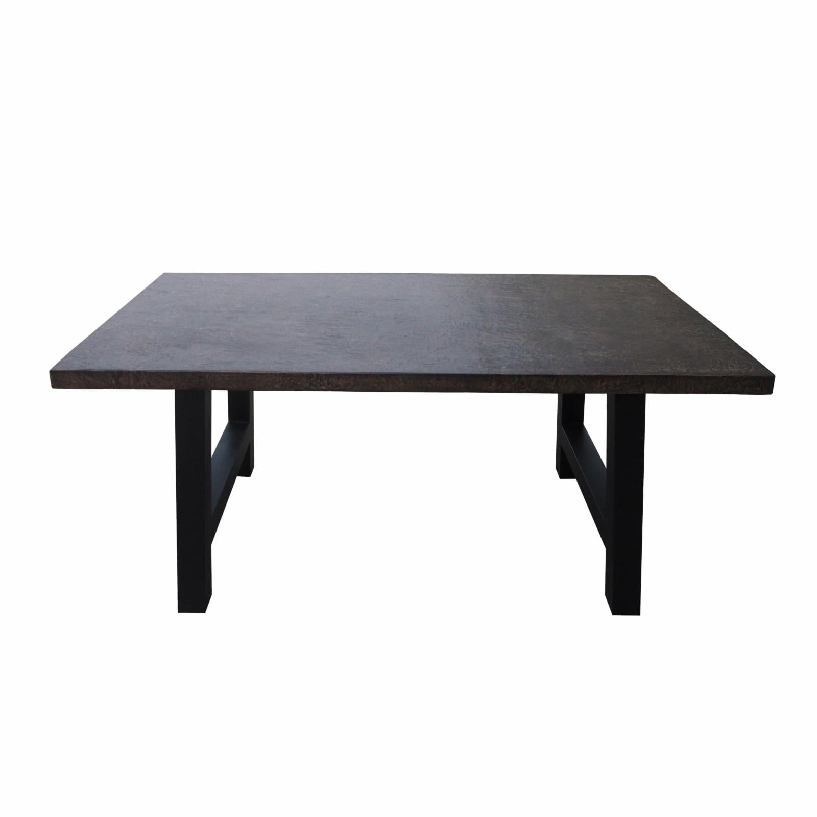 Liah Outdoor Lightweight Concrete Dining Table Gray Stone