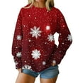 thumbnail image 2 of Yteetum Christmas Sweatshirts for Women Oversized Crewneck Xmas Graphic Pullover Hoodless Sweatshirts Womens Casual Christmas Print Loose Long Sleeve Round Neck Sweatshirts Fall Clothes Clothes, 2 of 8