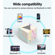 JIUMESS Small Bluetooth Speaker with Lights, TWS Wireless Portable Speaker with AUX, Mini Speaker for Laptop, Phone, MP3, ect