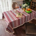 thumbnail image 5 of Cotton Linen Tablecloth - Burgundy, Rectangular, 60"x120", 5 of 6